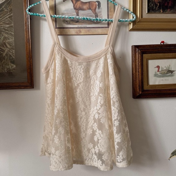 Cream Lace Floral Babydoll Camisole - Picture 7 of 8
